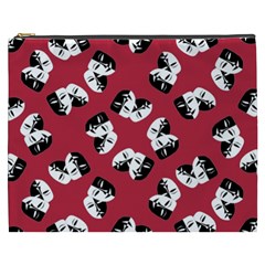 Theater Masks Burgundy Cosmetic Bag (xxxl) by TetiBright