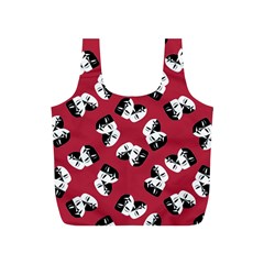 Theater Masks Burgundy Full Print Recycle Bag (s) by TetiBright