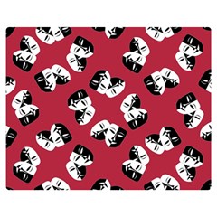 Theater Masks Burgundy Premium Plush Fleece Blanket (medium) by TetiBright