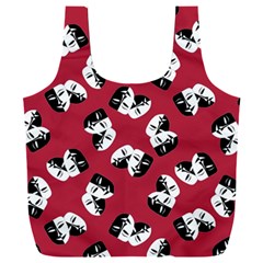 Theater Masks Burgundy Full Print Recycle Bag (xxl) by TetiBright