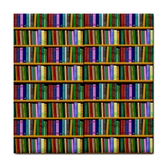 Books On A Shelf Tile Coaster