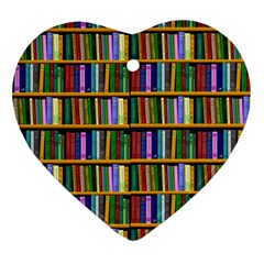 Books On A Shelf Ornament (Heart)