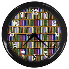 Books On A Shelf Wall Clock (Black)