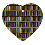 Books On A Shelf Heart Ornament (Two Sides) Back