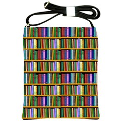 Books On A Shelf Shoulder Sling Bag