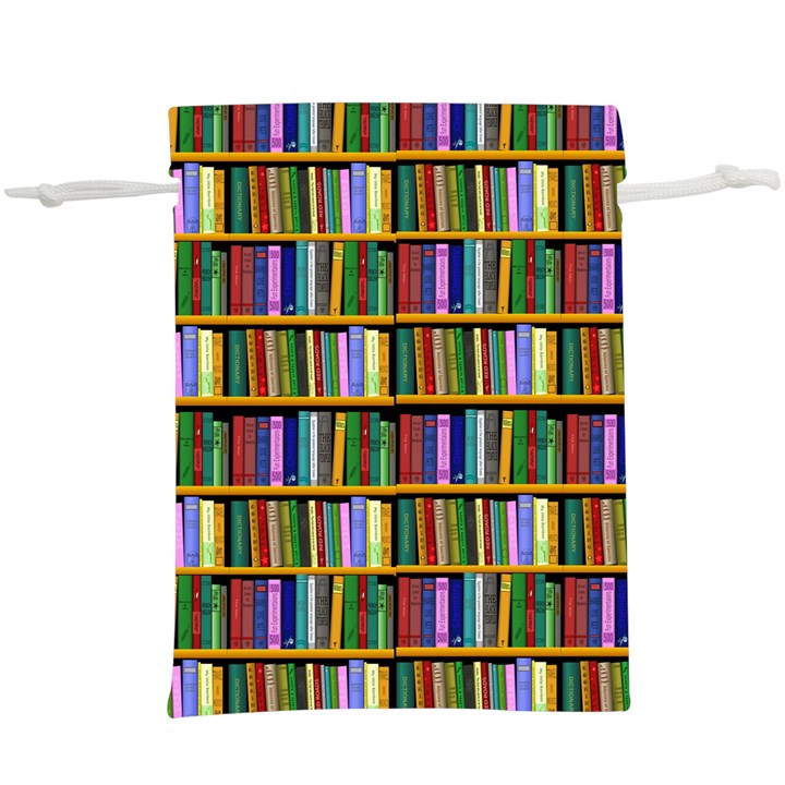 Books On A Shelf Lightweight Drawstring Pouch (XL)