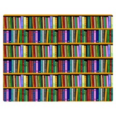 Books On A Shelf One Side Premium Plush Fleece Blanket (Medium)