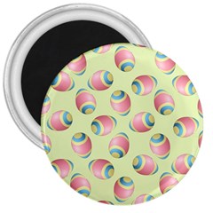 Colorful Easter Eggs Pattern Green 3  Magnets by TetiBright