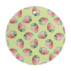 Colorful Easter Eggs Pattern Green Ornament (round) by TetiBright