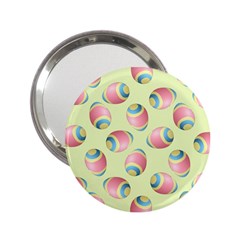 Colorful Easter Eggs Pattern Green 2 25  Handbag Mirrors by TetiBright