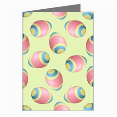 Colorful Easter Eggs Pattern Green Greeting Cards (pkg Of 8) by TetiBright