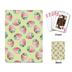 Colorful Easter Eggs Pattern Green Playing Cards Single Design (rectangle) by TetiBright