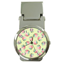 Colorful Easter Eggs Pattern Green Money Clip Watches by TetiBright