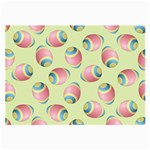 Colorful Easter Eggs Pattern Green Large Glasses Cloth Front