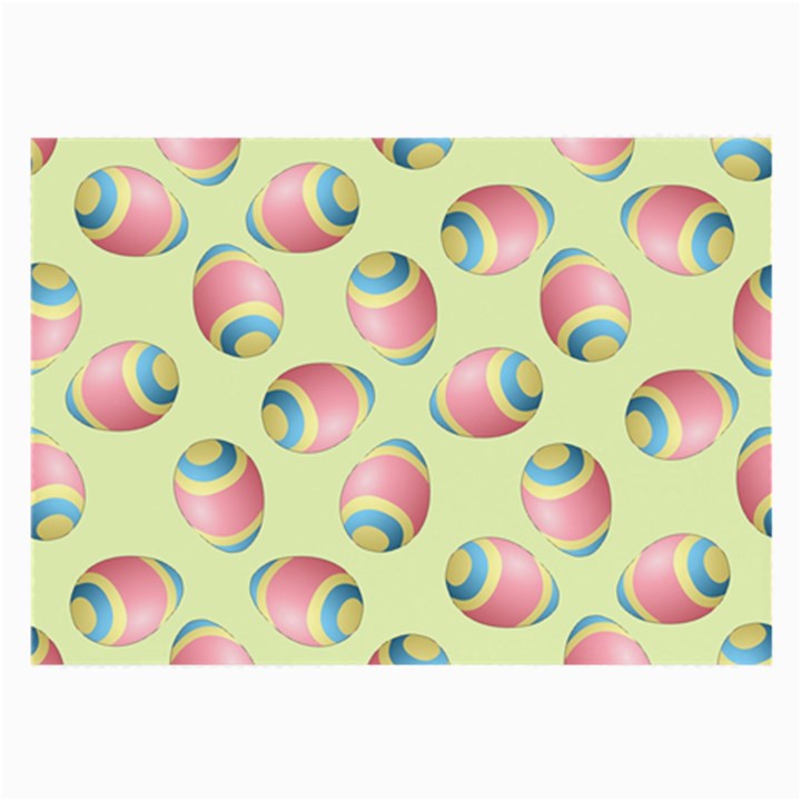 Colorful Easter Eggs Pattern Green Large Glasses Cloth