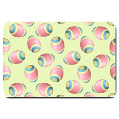 Colorful Easter Eggs Pattern Green Large Doormat by TetiBright