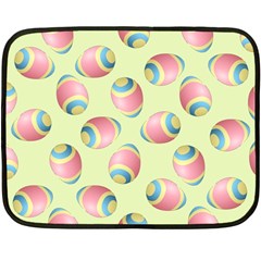 Colorful Easter Eggs Pattern Green One Side Fleece Blanket (mini) by TetiBright