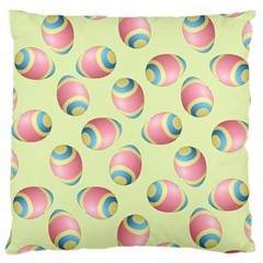 Colorful Easter Eggs Pattern Green Large Cushion Case (one Side) by TetiBright