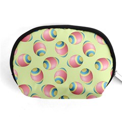 Colorful Easter Eggs Pattern Green Accessory Pouch (medium) by TetiBright