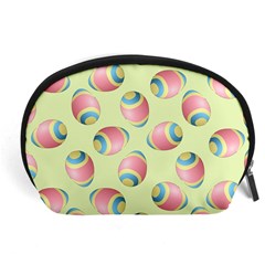 Colorful Easter Eggs Pattern Green Accessory Pouch (large) by TetiBright