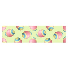 Colorful Easter Eggs Pattern Green Oblong Satin Scarf (16  X 60 ) by TetiBright