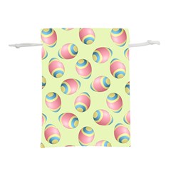 Colorful Easter Eggs Pattern Green Lightweight Drawstring Pouch (l) by TetiBright