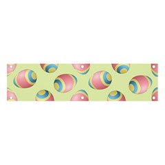 Colorful Easter Eggs Pattern Green Banner And Sign 4  X 1  by TetiBright