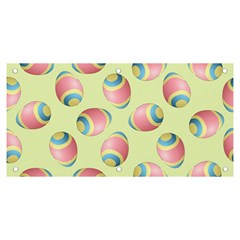 Colorful Easter Eggs Pattern Green Banner And Sign 6  X 3 