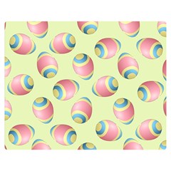 Colorful Easter Eggs Pattern Green One Side Premium Plush Fleece Blanket (medium) by TetiBright