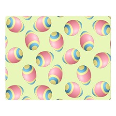 Colorful Easter Eggs Pattern Green One Side Premium Plush Fleece Blanket (large)