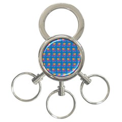 Speak Love Pattern On Blue 3-ring Key Chain by TetiBright