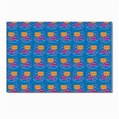 Speak Love Pattern On Blue Postcard 4 x 6  (pkg Of 10) by TetiBright