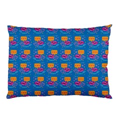 Speak Love Pattern On Blue Pillow Case by TetiBright