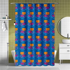 Speak Love Pattern On Blue Shower Curtain 48  X 72  (small)  by TetiBright