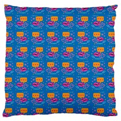 Speak Love Pattern On Blue Large Cushion Case (one Side) by TetiBright