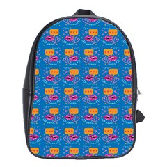 Speak Love Pattern On Blue School Bag (xl) by TetiBright