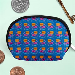 Speak Love Pattern On Blue Accessory Pouch (medium) by TetiBright