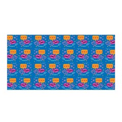 Speak Love Pattern On Blue Satin Wrap 35  X 70  by TetiBright