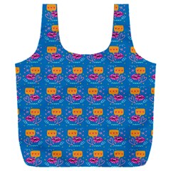 Speak Love Pattern On Blue Full Print Recycle Bag (xxxl) by TetiBright