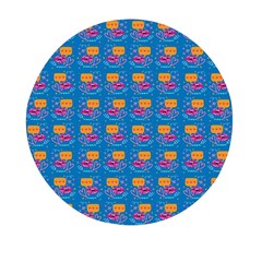 Speak Love Pattern On Blue Mini Round Pill Box (pack Of 3) by TetiBright