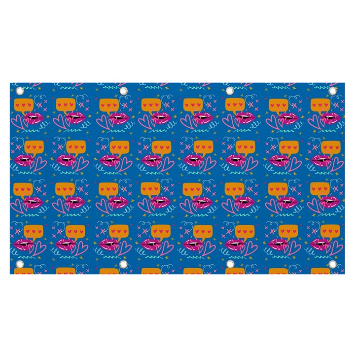 Speak Love Pattern On Blue Banner and Sign 7  x 4 