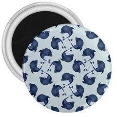 Blue Dolphins Pattern 3  Magnets by TetiBright