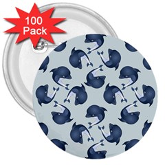 Blue Dolphins Pattern 3  Buttons (100 Pack)  by TetiBright