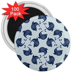 Blue Dolphins Pattern 3  Magnets (100 Pack) by TetiBright