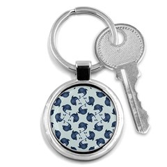 Blue Dolphins Pattern Key Chain (round) by TetiBright