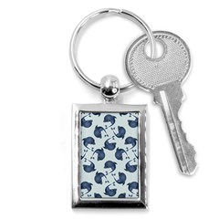 Blue Dolphins Pattern Key Chain (rectangle) by TetiBright