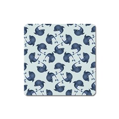 Blue Dolphins Pattern Square Magnet by TetiBright