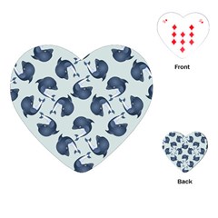 Blue Dolphins Pattern Playing Cards Single Design (heart)