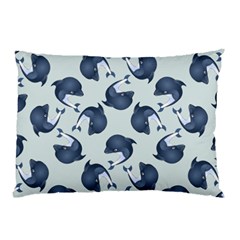 Blue Dolphins Pattern Pillow Case by TetiBright