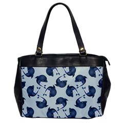 Blue Dolphins Pattern Oversize Office Handbag by TetiBright